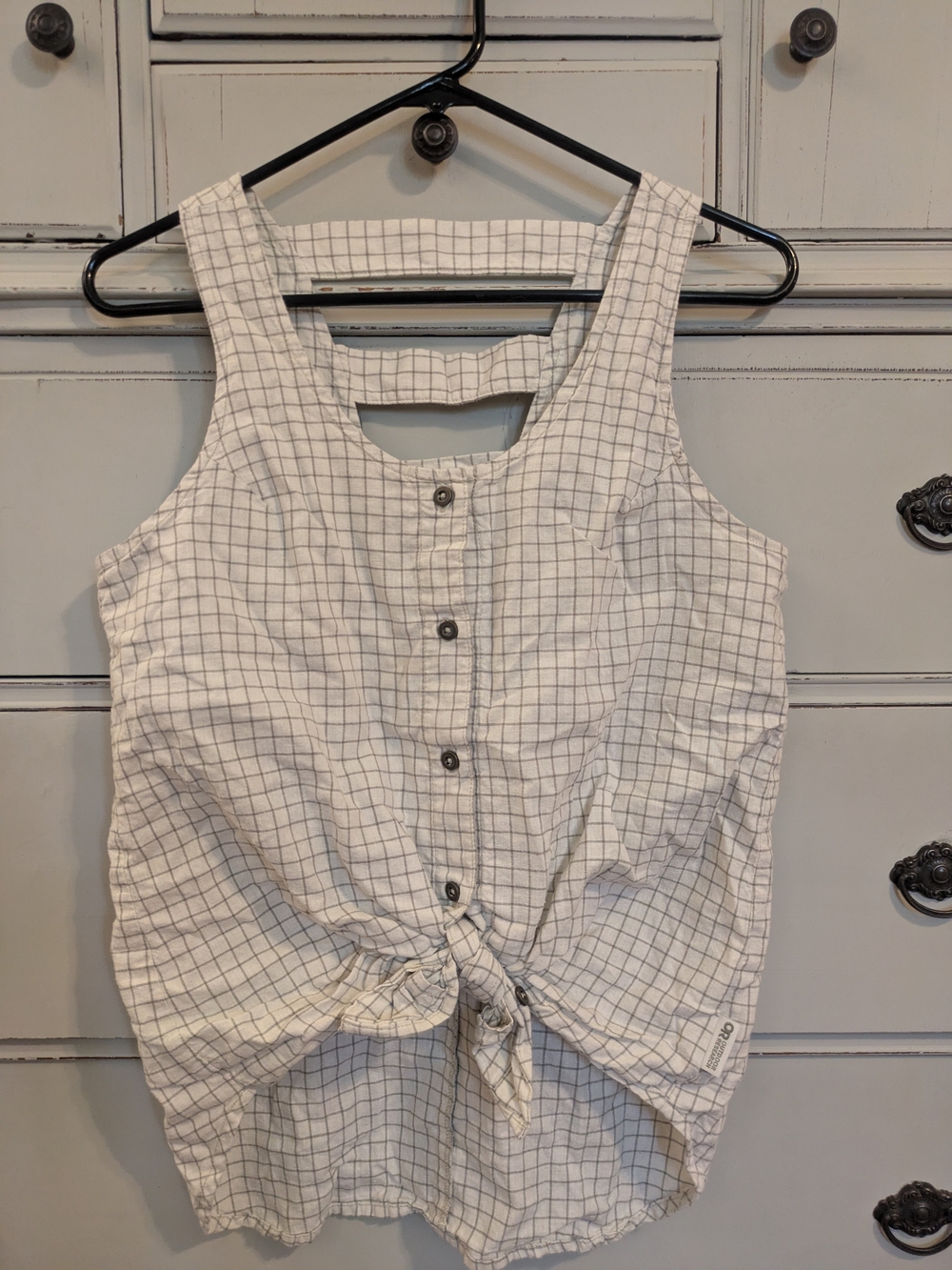 Outdoor Research White Grid Button-Front Tie Tank